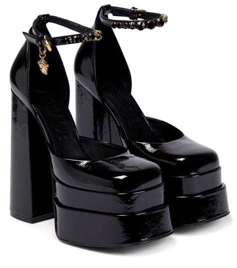 versace medusa aevitas platform pumps black|Versace double platform pumps medusa.